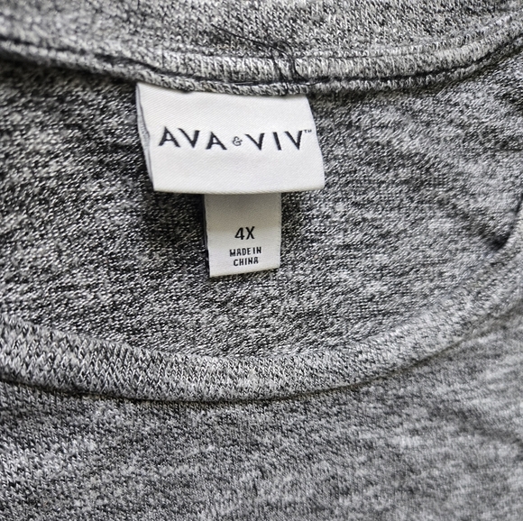 Ava & Viv Plus Heather Gray  Side Drawstring Tank Top Dress- 4XL - Picture 6 of 8